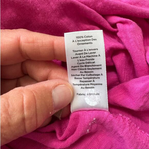 TALBOTS Women's Hot Pink Cotton Dress, size 3X, Eyelet detailing, Soft Cotton - Picture 9 of 10